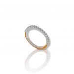 Platinum plated silver  925° ring with orange enamel(code FC002642)